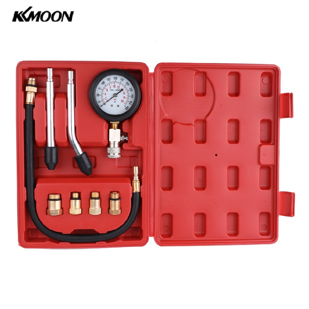 Gasoline Engine Compression Tester Auto Petrol Gas Engine Cylinder Automobile Pressure Gauge Tester Automotive Test Kit