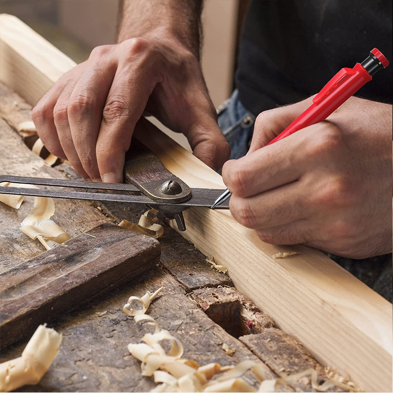 Solid Carpenter Pencil Set Woodworking Tools Mechanical Pencil 3 Colors Refill Construction Job Tools Carpentry Marking Scriber