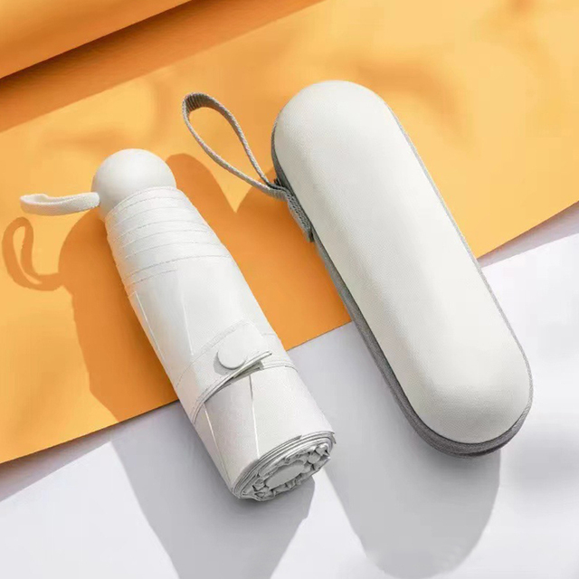 UV Protection Umbrellas Sun Rain Folding Umbrella Mini Small Size Sunshade Umbrella Capsule Pocket Parasol with Case Parasol