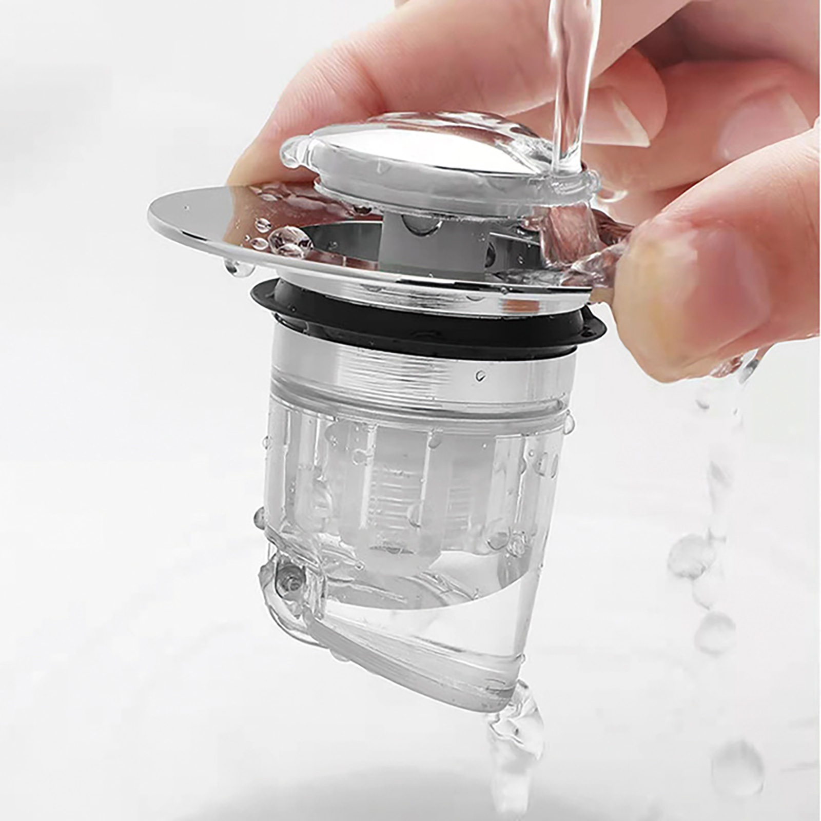 Bathroom Sink Stopper Bounce Drain Filter Pop Up Drain Stopper Push Type Sink Drain Plug for Kitchen Bathroom Wash Basin