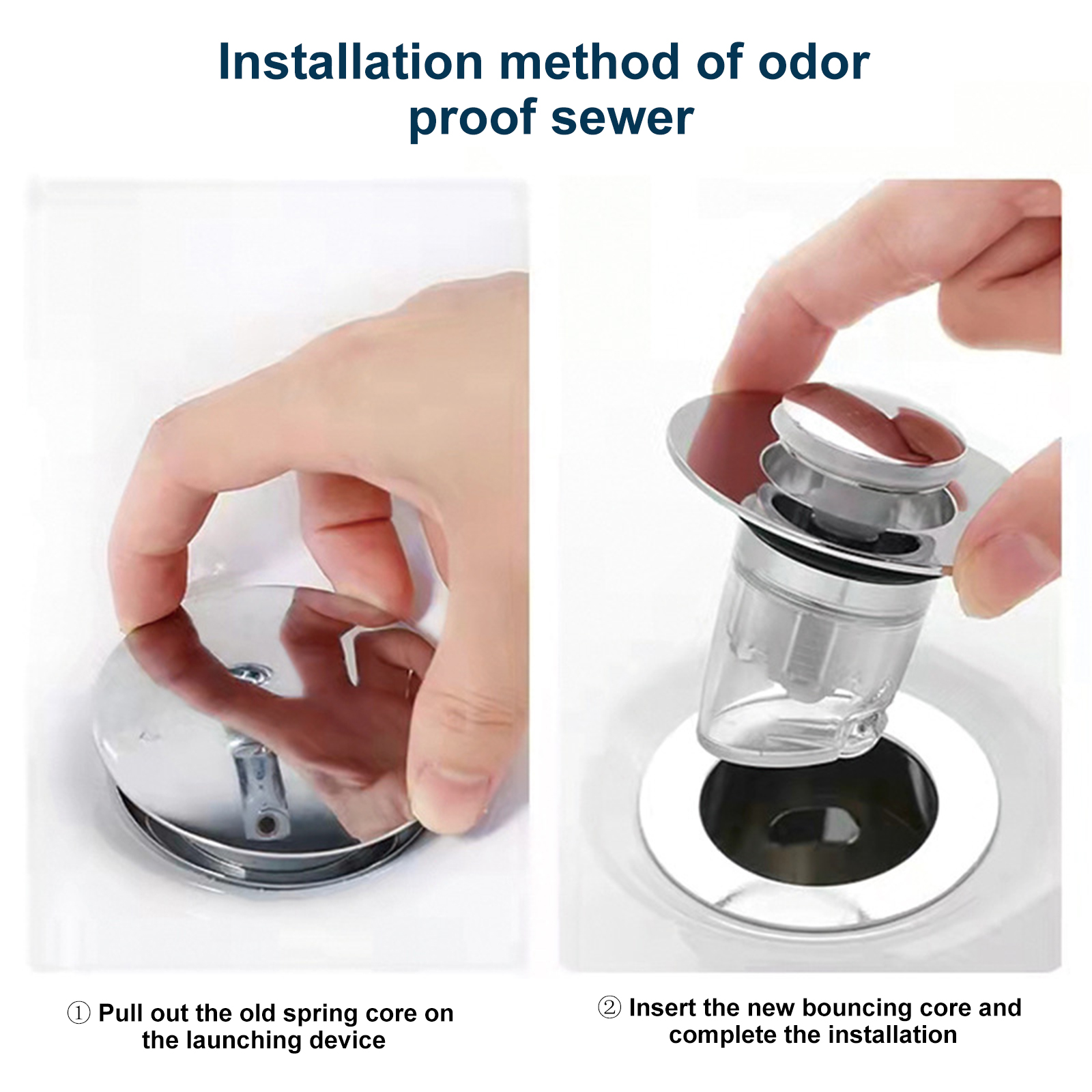 Bathroom Sink Stopper Bounce Drain Filter Pop Up Drain Stopper Push Type Sink Drain Plug for Kitchen Bathroom Wash Basin