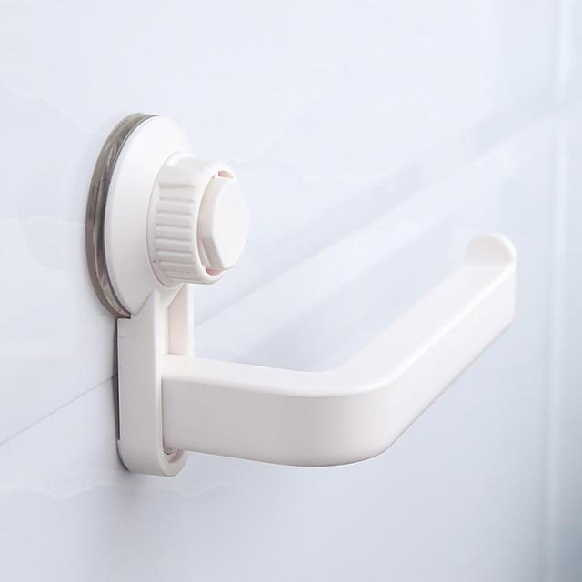 Bathroom Kitchen Paper Holder Uper Storage Suction Cup Wall Mount Removable Rack For Placing Rolls or Hanging Towels