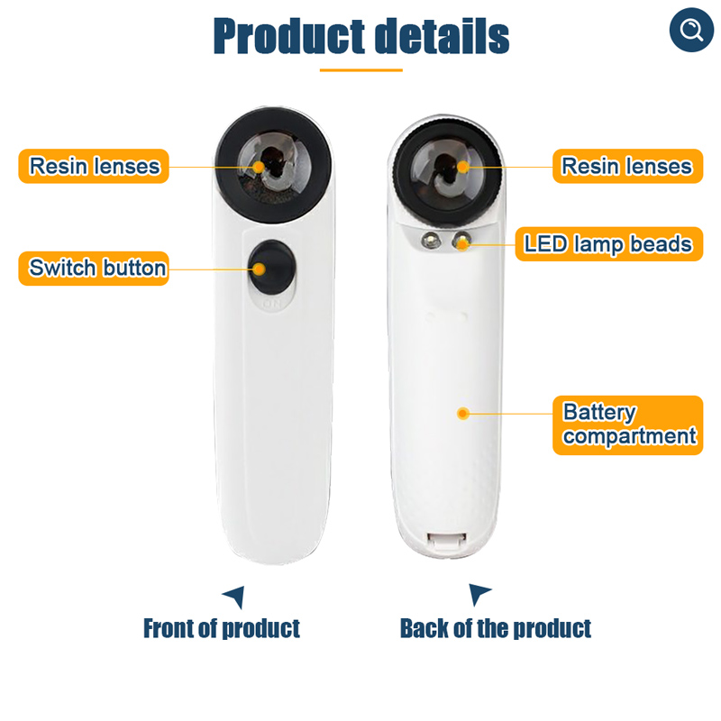 Magnifying Glass With LED Light Acrylic Glass Lens Handheld Microscope Magnifier For Repair Circuit Boards Jewelry 40X Loupe