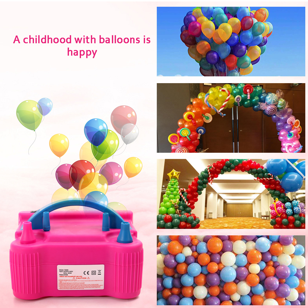 Electric Air Balloon Pump Portable Inflator Dual-Nozzle Globos Machine Air Balloon Blower for Party Balloon Arch & Column Stand