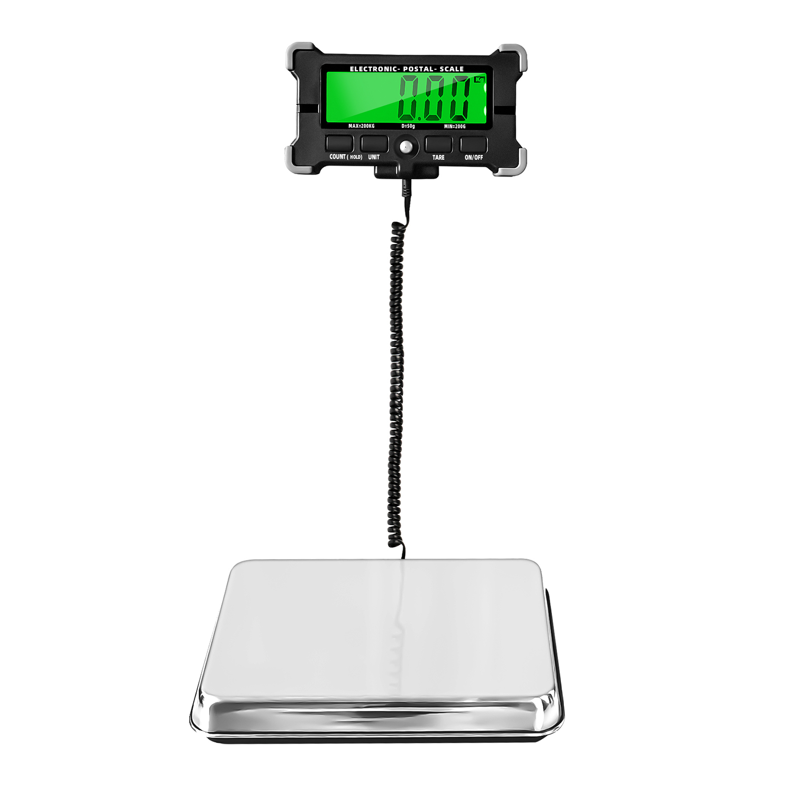 Stainless Steel Digital Scale PS21 440 Lbs Electronic Postal Scale 0.05kg with LCD Backlight Display Shipping Scales