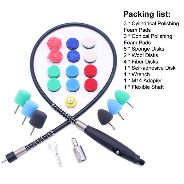 22 PCS Car Detail Polishing Foam Pads Sponge Disc Set Polishing Set Car Door Handle Strips Small Areas Detail Mini Polisher