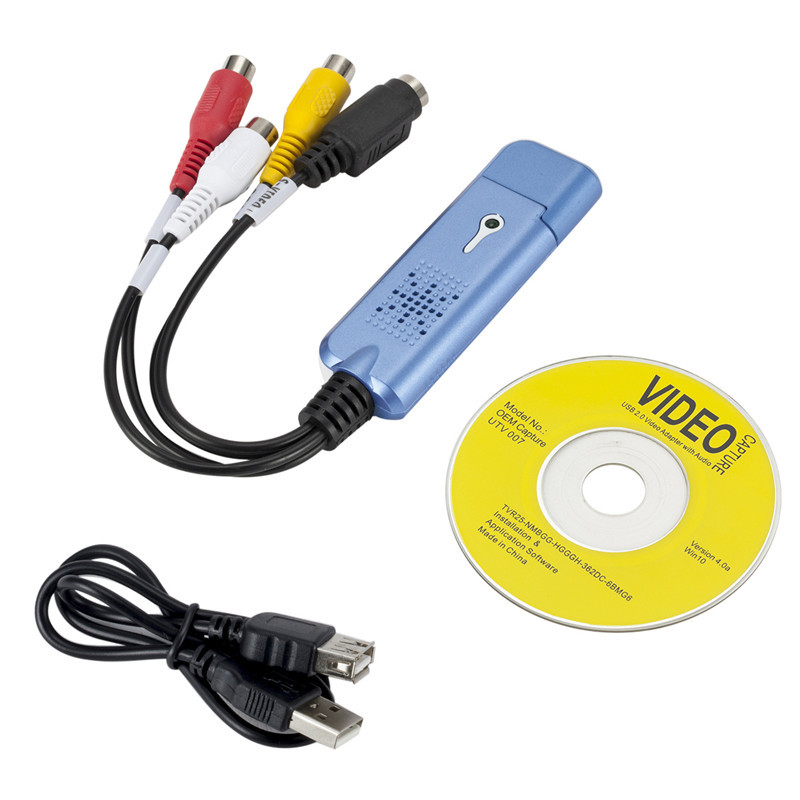 Single USB Monitoring Video Capture Card 1 Pc Plug and Play for Easycap USB 2.0 Easy Cap Audio Video Capture Adapter VHS DVR DVD TV Capture Card Converter Grabber