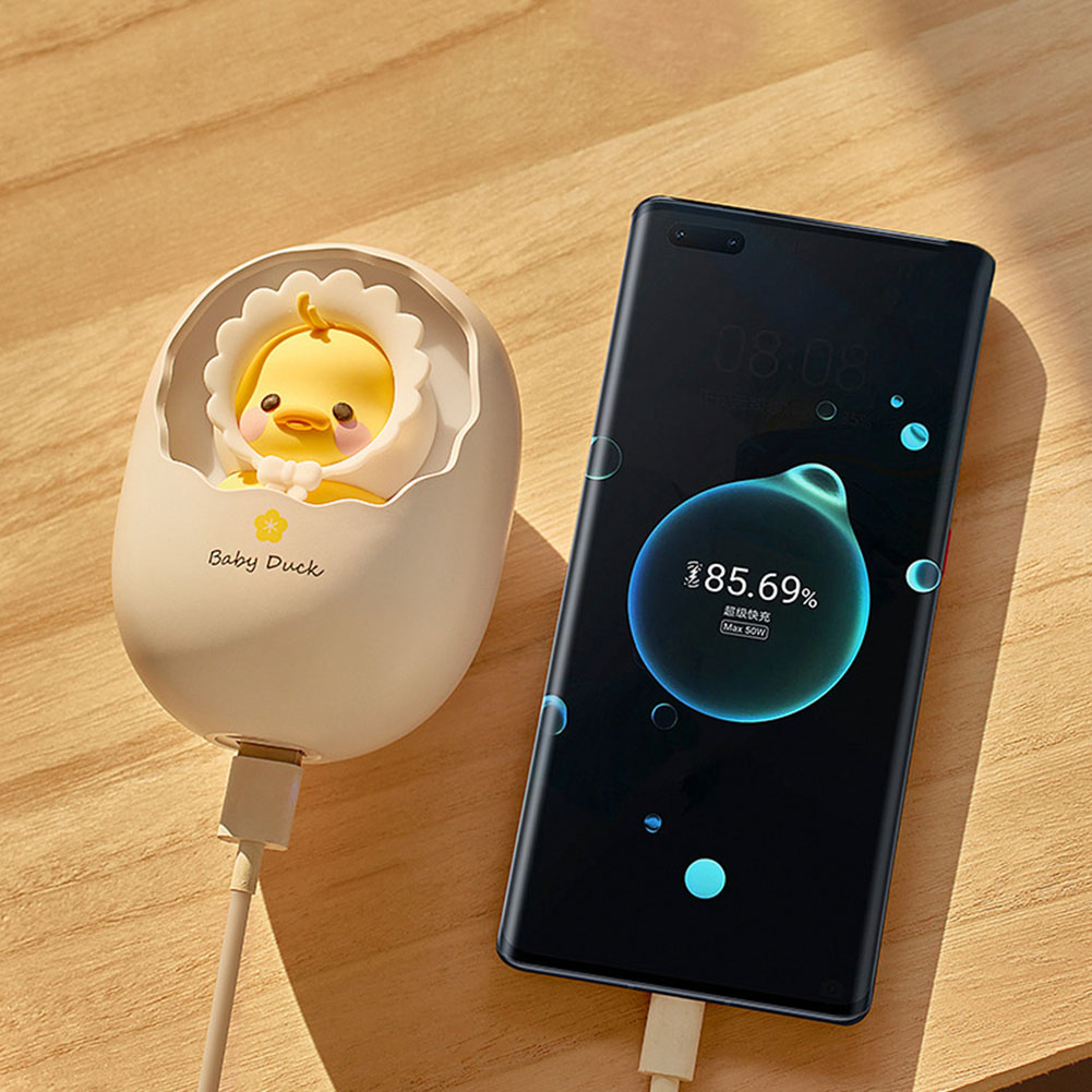 Eggshell Electric Hands Heater Mobile Power Supply Nightlight Electric Warmer USB Rechargeable Student Gifts for Home Office Use