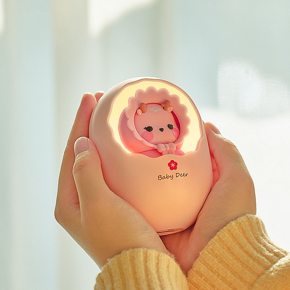 Eggshell Electric Hands Heater Mobile Power Supply Nightlight Electric Warmer USB Rechargeable Student Gifts for Home Office Use