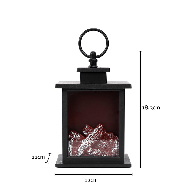 Christmas Decoration 6 Hours Timer Super Bright LEDs Fireplace Lantern Portable Lighted Fireplace Flameless Lantern Decoration