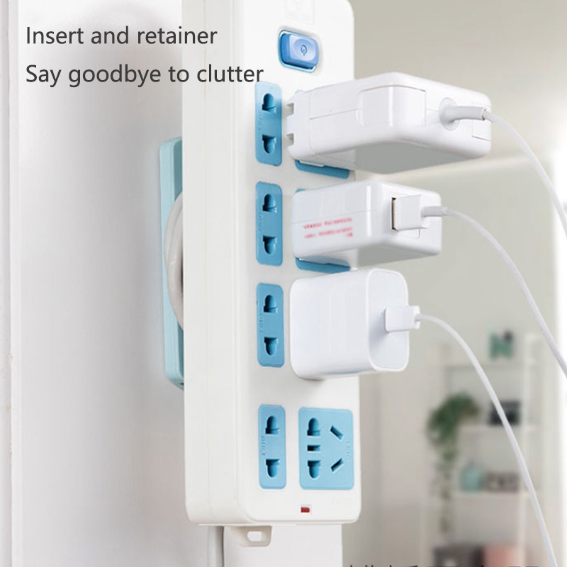Wall-Mounted Sticker Punch-Free Plug Fixer Home Self-Adhesive Socket Fixer Cable Wire Organizer Seamless Power Strip Holder