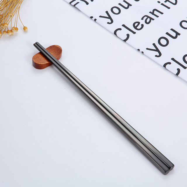 1 Pair Stainless Steel Chopsticks Reusable Portable Food Sticks Korean Metal Chopsticks Kitchen Accessories Dishwasher Safe