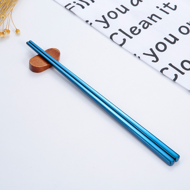 1 Pair Stainless Steel Chopsticks Reusable Portable Food Sticks Korean Metal Chopsticks Kitchen Accessories Dishwasher Safe