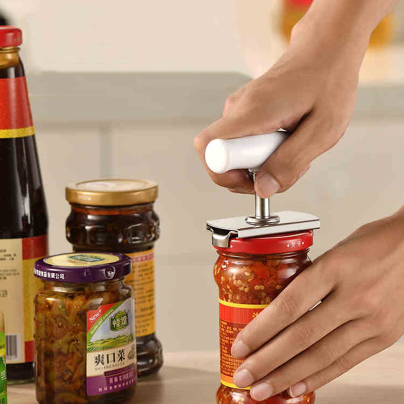 Stainless Steel Bottle Opener Adjustable Non-Slip Can Opener Kitchen Accessories Multifunction Manual Jar Opener