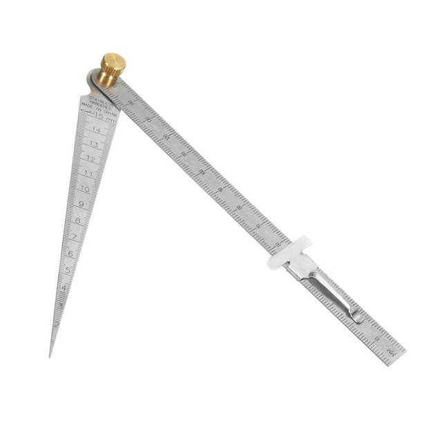 2 PCS 0-15mm Hole Measuring Tapers Ruler Gaps Measuring Ruler Set Depth Inspecting Ruler Utility Measuring Tool