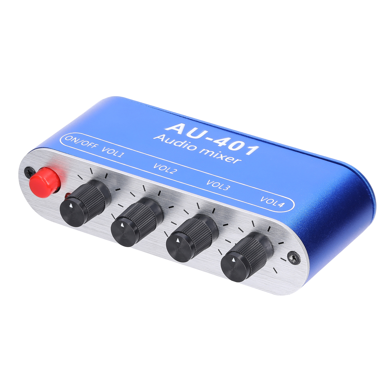 3.5mm Audio Mixer Stereo Audio Mixer 4 Inputs to 1 Output Individually Controls Sound Mixing Tool Portable Headphones Amplifier