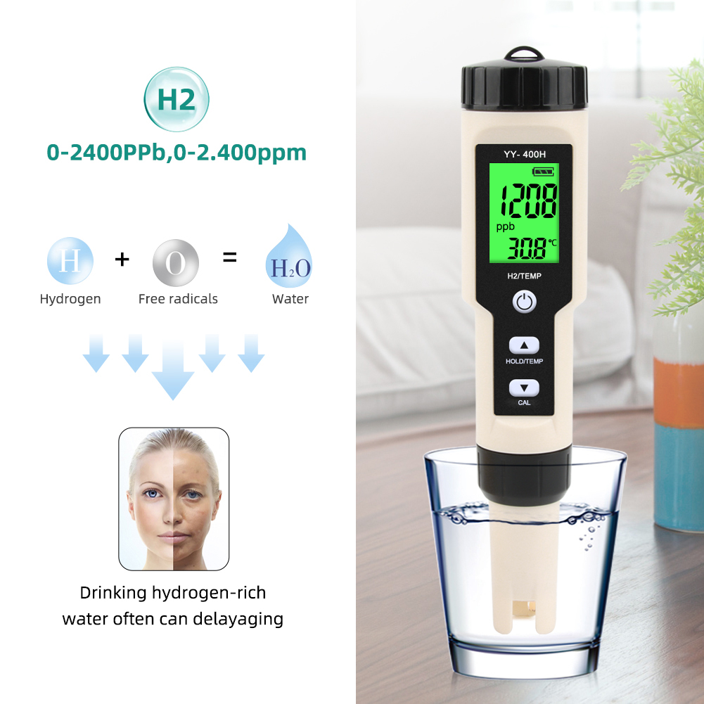 Professional Water Quality Monitor Tester Instrument Portable Pen Type Hydrogen Rich Water Detector for Drinking