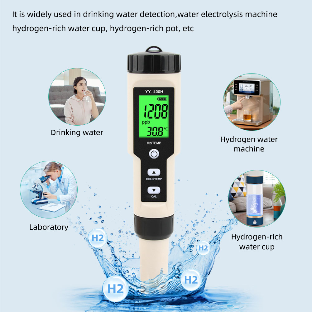 Professional Water Quality Monitor Tester Instrument Portable Pen Type Hydrogen Rich Water Detector for Drinking