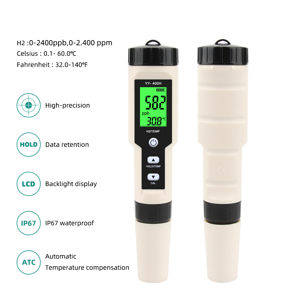 Professional Water Quality Monitor Tester Instrument Portable Pen Type Hydrogen Rich Water Detector for Drinking