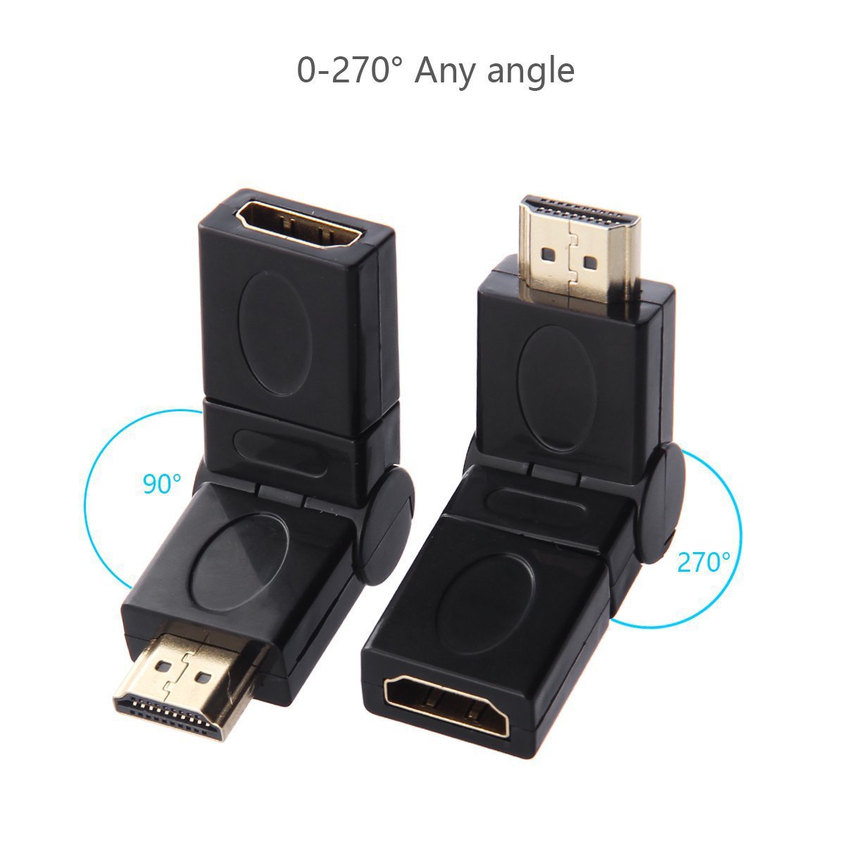 HDMI Elbow Right Angle 90 degrees 360 Degree Rotation HDMI-compatible Compatible Adapter Male To Female HDMI-compatible Compatible Male To Female Adapter