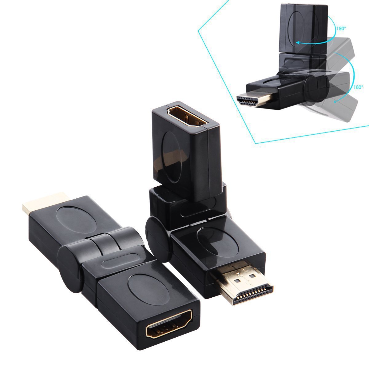HDMI Elbow Right Angle 90 degrees 360 Degree Rotation HDMI-compatible Compatible Adapter Male To Female HDMI-compatible Compatible Male To Female Adapter
