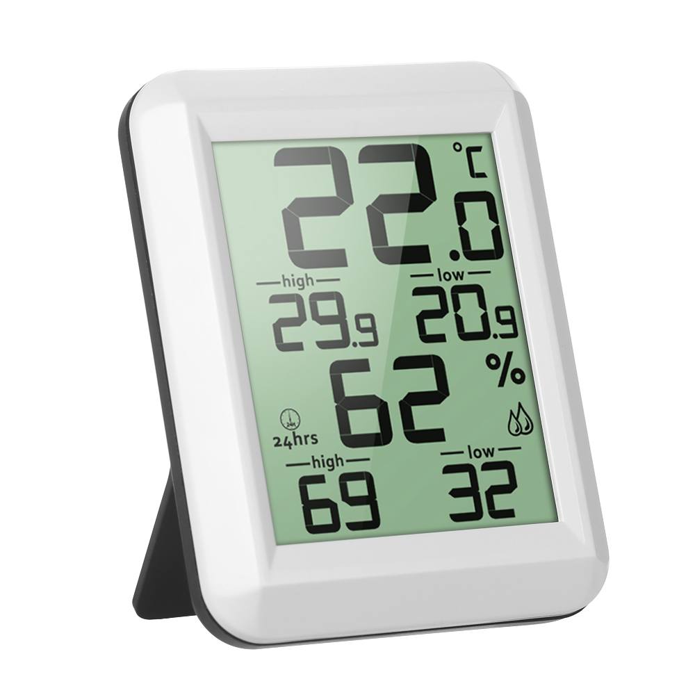 Mini LCD Digital Indoor Thermometer Hygrometer Room &deg;C/&deg;F Temperature Humidity Monitor Gauge Thermo-Hygrometer with Back Stand