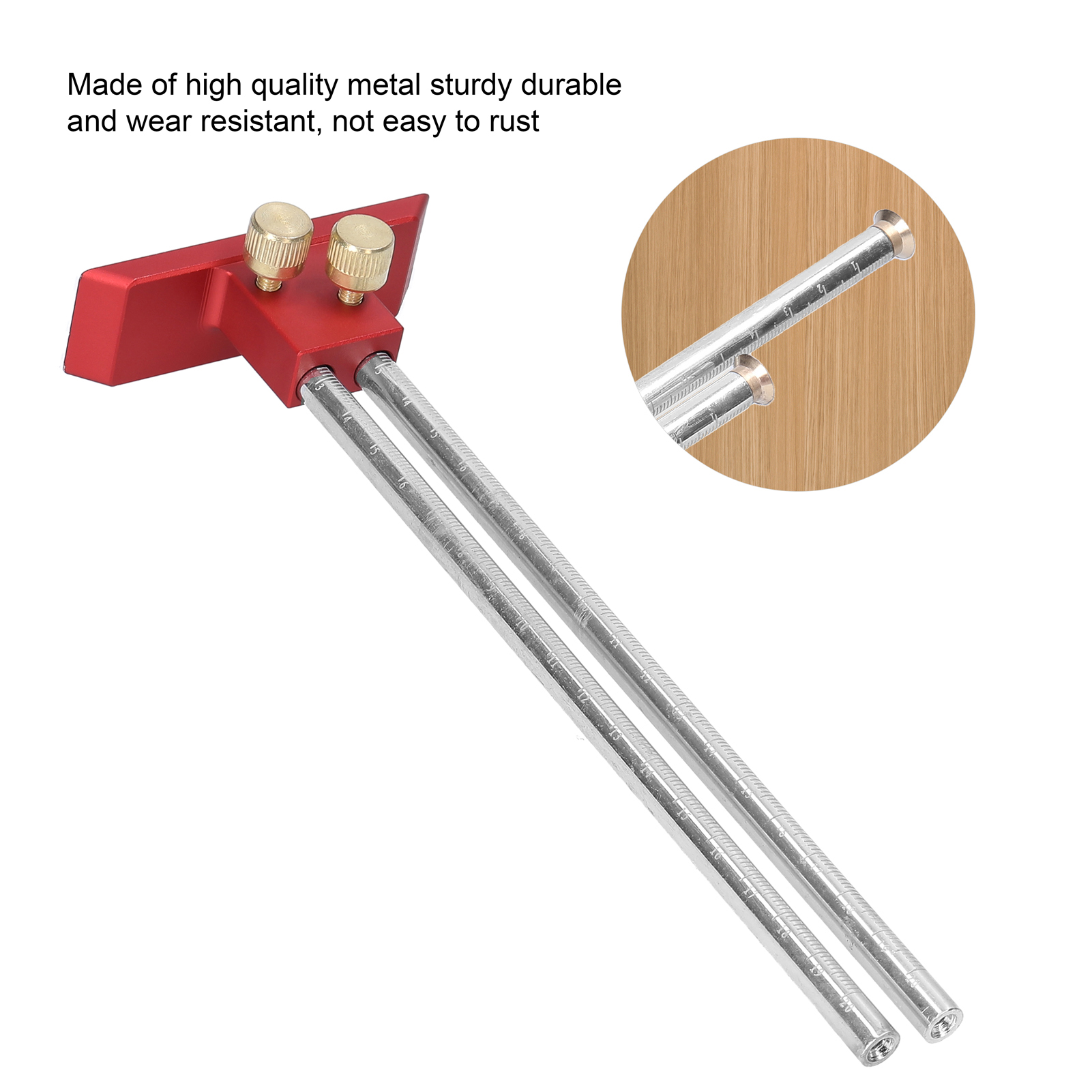 Scriber Ruler Woodworking Double Head Scriber Ruler 0-200mm Wood Marking Gauge Mortise Scribe Tool for Carpenter