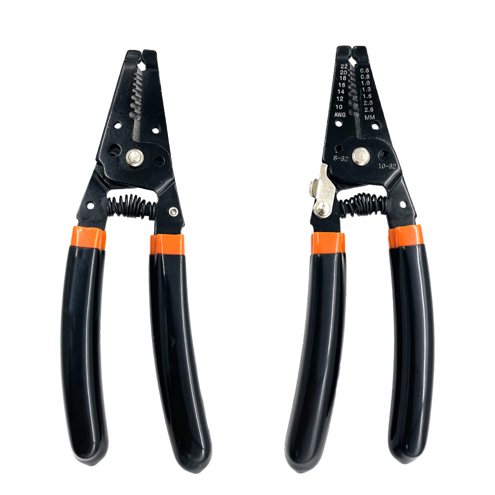 Wire Stripper 22-10 AWG Bent Handle Wire Stripping Cutting Hex Nut Clamping Tool Cable Cutter Strippers Electrician Hand Tools