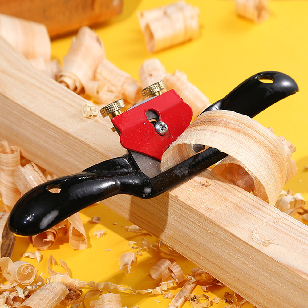 9Inch Adjustable Spokeshave with Flat Base Hand Planer Cutting Edge Metal Blade Wood Working Hand Tool Wood Craft Spoke Shave