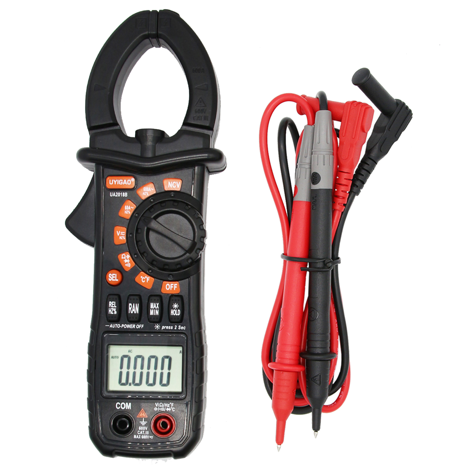 UA2018B Clamp Meter Clamp Multimeter Range AC/DC Voltage AC Current Resistance Frequency Measure Diode Hz Tester
