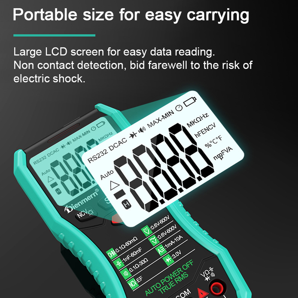 Portable Digital Multitester Backlight Voltmeter Handheld LCD Digital Multimeter Intelligent Contactless Voltage Tester