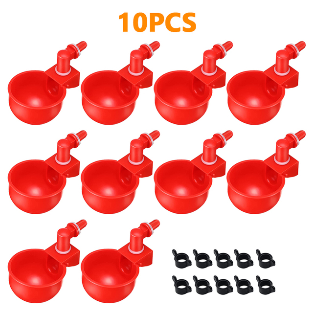 5/10PCS Automatic Poultry Waterers Chicken Drinking Cups Farm Water Feeder Kit with Screws for Chicks Duck Goose Turkey Quail