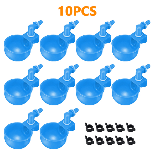 5/10PCS Automatic Poultry Waterers Chicken Drinking Cups Farm Water Feeder Kit with Screws for Chicks Duck Goose Turkey Quail