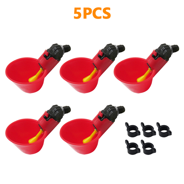 5/10PCS Automatic Poultry Waterers Chicken Drinking Cups Farm Water Feeder Kit with Screws for Chicks Duck Goose Turkey Quail