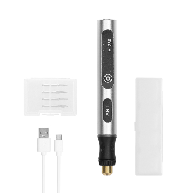 Electric Grinding Pen Nail Art Polishing Machine Metal Lettering Carving Engraving Grinding Device USB 3 Gears of Speeds