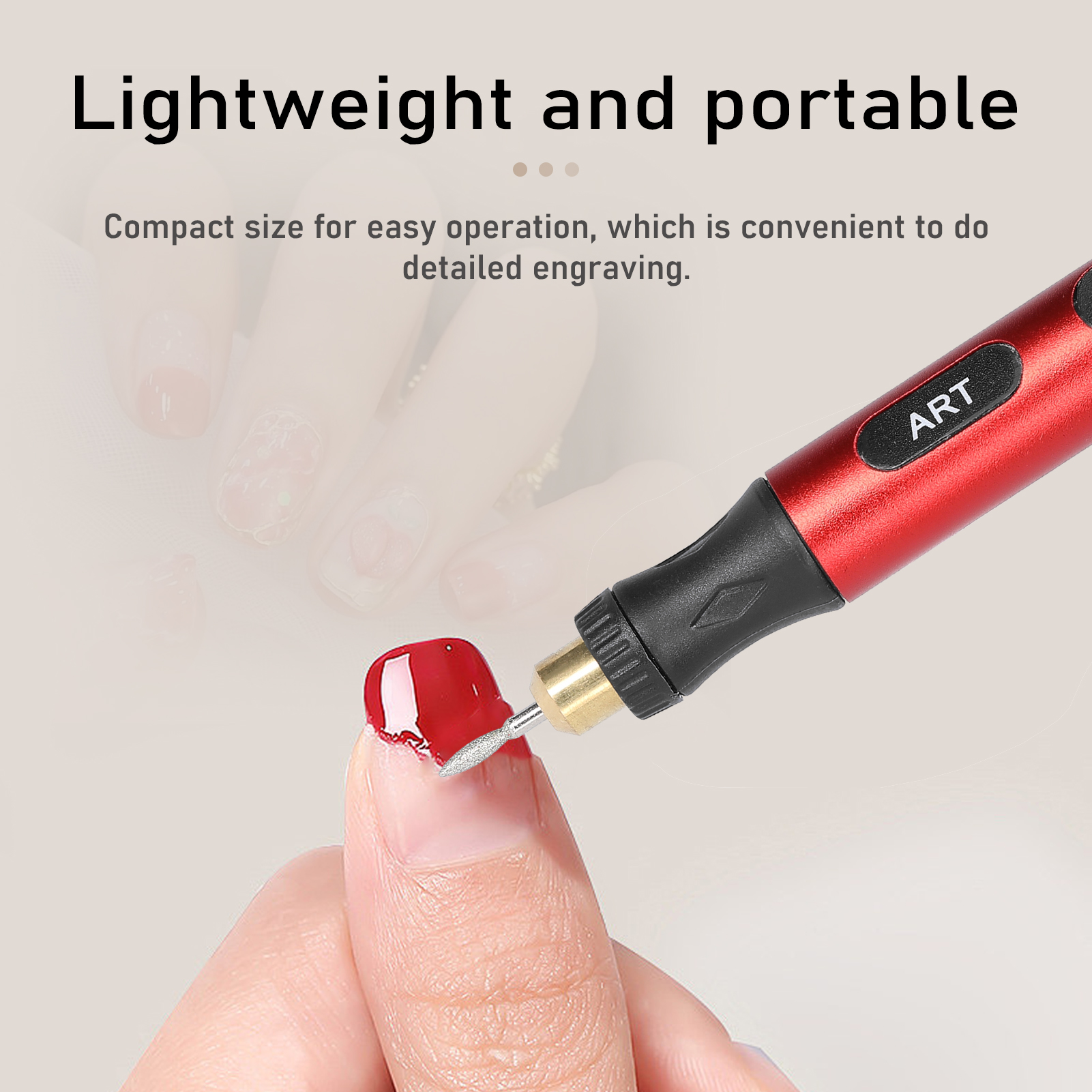 Electric Grinding Pen Nail Art Polishing Machine Metal Lettering Carving Engraving Grinding Device USB 3 Gears of Speeds