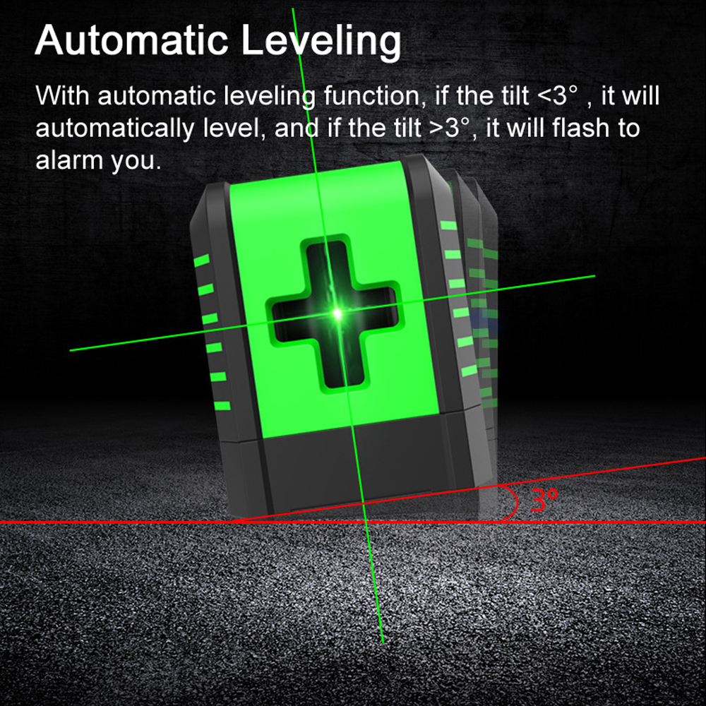 2 Lines Laser Level Leveling Laser 3° Self Levelling Diagonal Line Laser Level for Flooring Tile Layout Door Window Install
