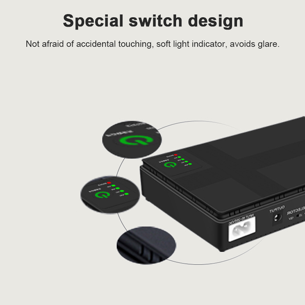 Uninterruptible Direct Current Standby Power Supplys Router Light Optical Modem Monitor UPS Adapter upport Multi-Interface POE