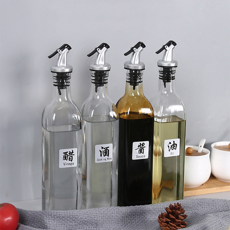 5PCS Olive Oil Sprayer Liquor Oil Dispenser ABS Lock Wine Pourer Flip Top Drink Wine Stopper Leak-proof Nozzle Kitchen Tools