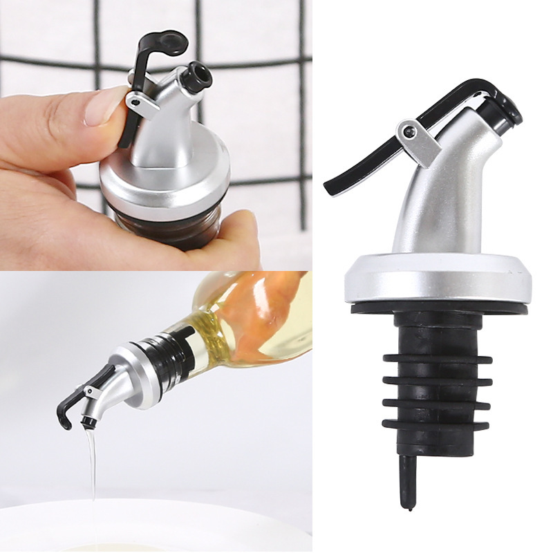 5PCS Olive Oil Sprayer Liquor Oil Dispenser ABS Lock Wine Pourer Flip Top Drink Wine Stopper Leak-proof Nozzle Kitchen Tools