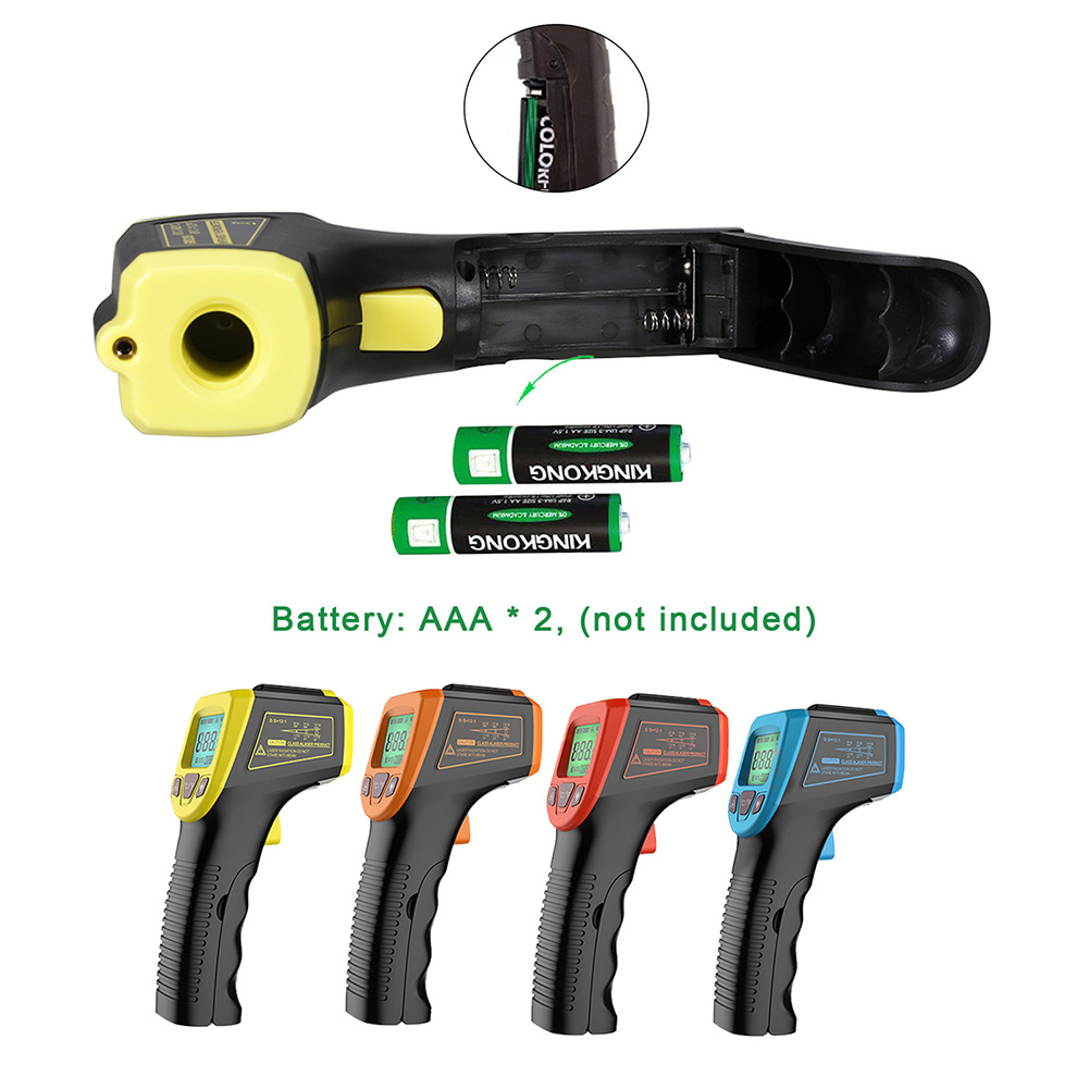 -50 ~ 600℃ Infrared Thermometer Non-Contact Laser Temperature Gun IR Termometro LCD Light Alarm Pyrometer Imager CF Backlight