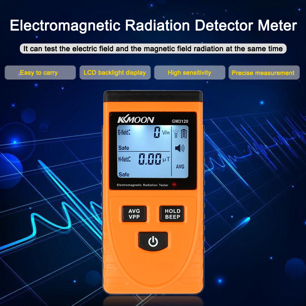 KKmoon GM3120 Digital LCD Electromagnetic Radiation Detector Meter Dosimeter Tester Counter Diagnostic for Radiation