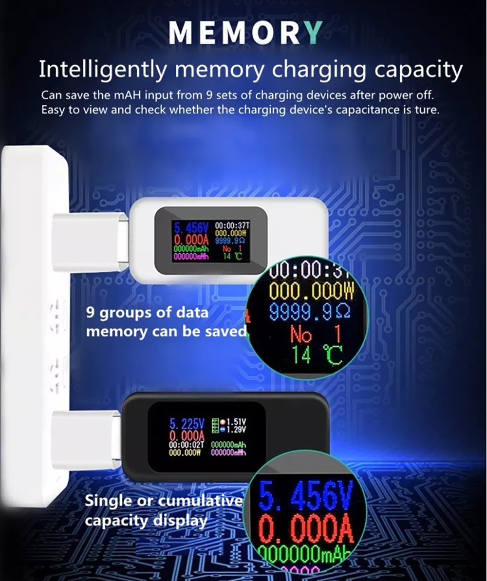 KWS-MX18 10 in1 Digital LCD Display USB Tester Voltage Current Tester Power Meter Timing Ammeter USB Charger Tester Voltmeter