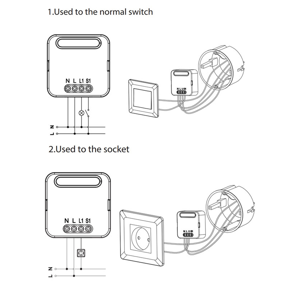 Tuya ZigBee Intelligent Switch Module Intelligent Home Electrical Appliance Conversion Module 1/2 Gang Lighting Switch Module