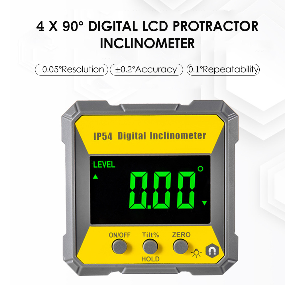 Digital Level Angle Gauge 4*90° Mini Measuring Digital Inclinometer With Magnetic IP54 Electronic Universal Bevel Protractor