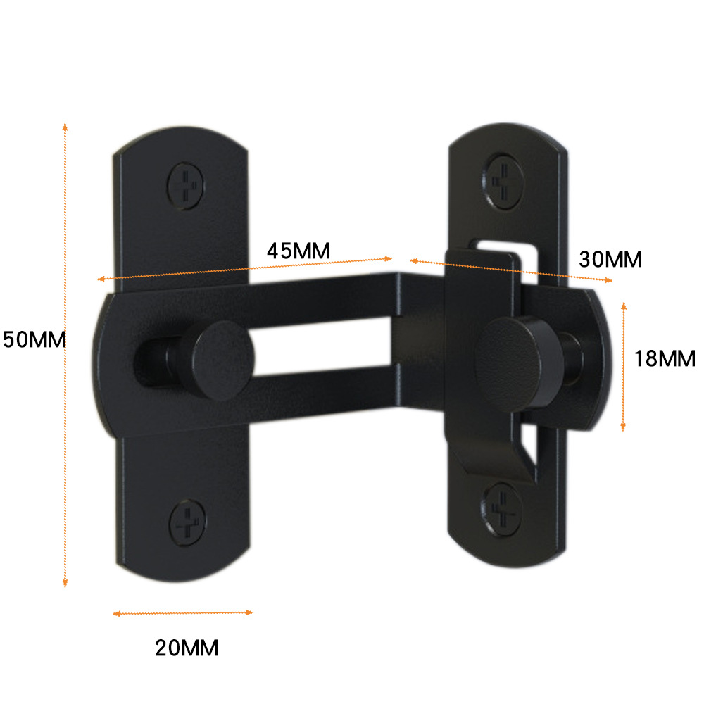 1PC Barn Door Cast Metal Hook Latch Lock Texture Country Rustic Decoration Ornament Toilet Doors Right Angle Sliding Door Buckle