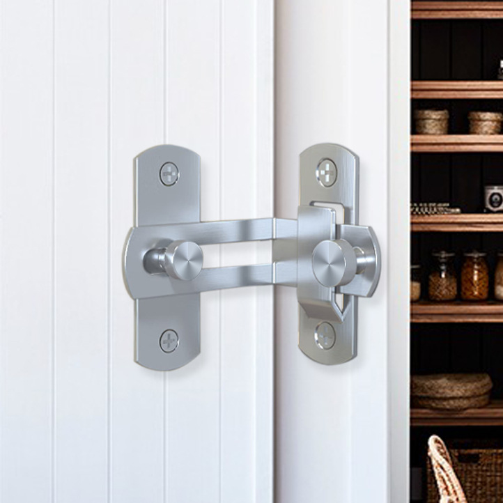 1PC Barn Door Cast Metal Hook Latch Lock Texture Country Rustic Decoration Ornament Toilet Doors Right Angle Sliding Door Buckle