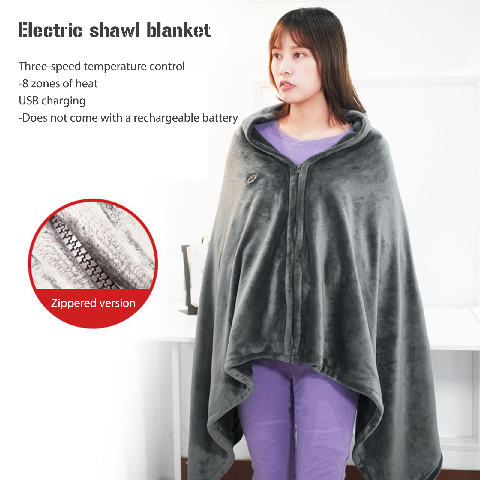 Electric Heated Blankets Coral Fleece Soft Napping Blanket 3-speed Adjustable Double-sided Available Hot Compress Shawl