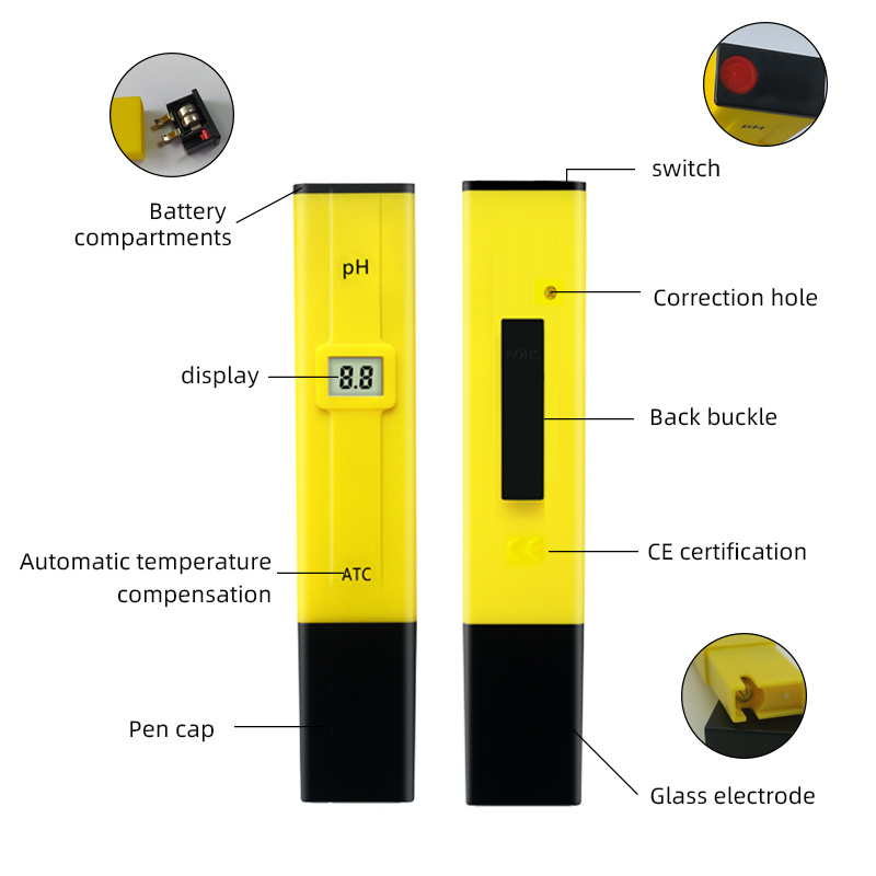 PH Meter Digital PH Tester Water Quality Testers Acidity Measure Device Water Pool Aquarium Hydroponics Home Brew 0-14pH