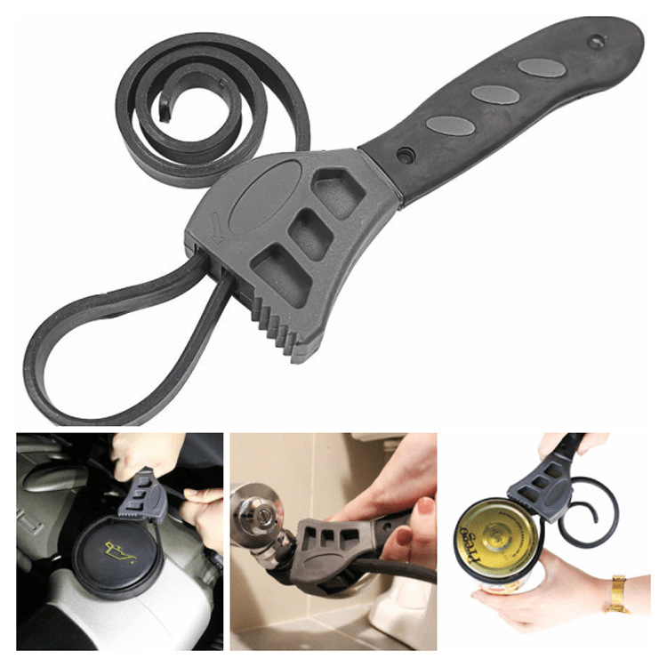 6 Inch Belt Wrench Oil Filter Spanner Set Rubber Band Wrench Can Opener Adjustable Water Pipe Pipe Multifunctional Wrench Tool